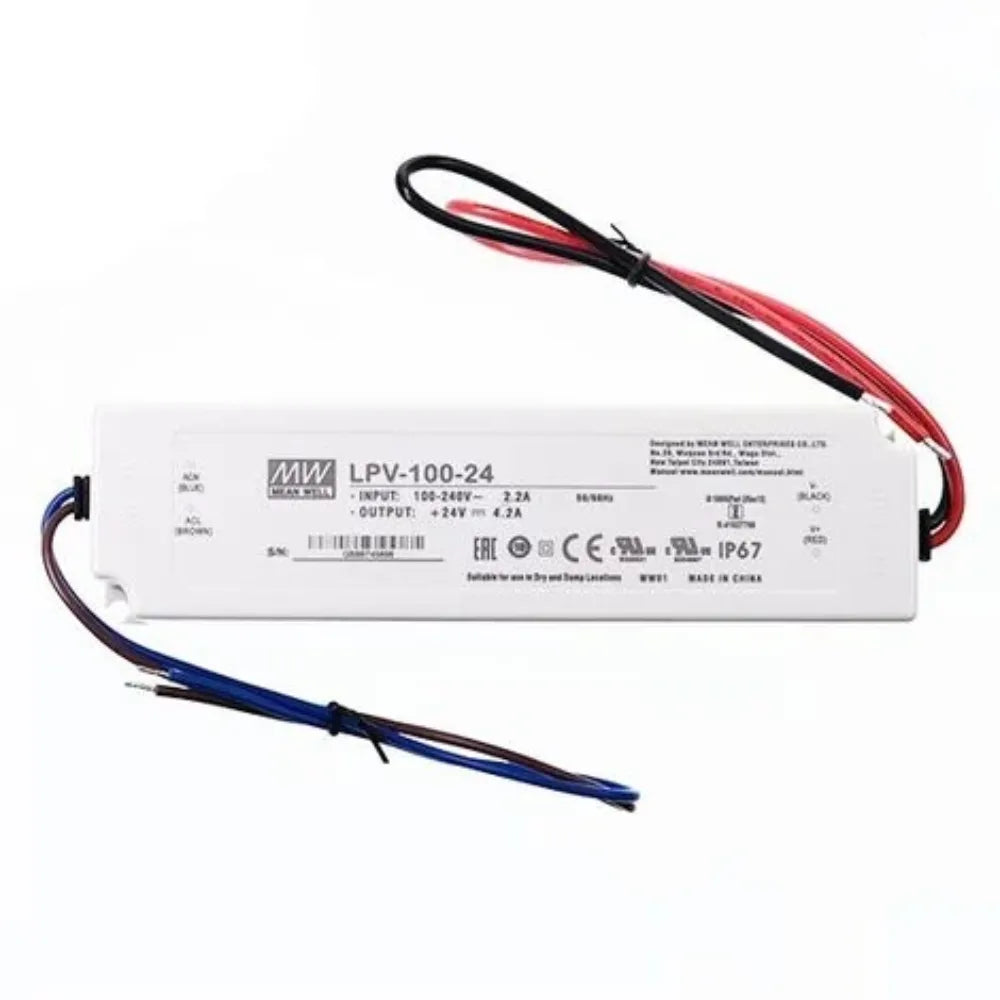 Alimentatore Led 100W 24V IP67 LPV-100-24 | Mean Well